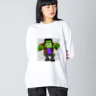 Hey! Kids KidsのHalloween Frankenstein Liam Fitzpatrick  Big Long Sleeve T-Shirt