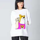 メガピンのBossyポチ ビッグシルエットロングスリーブTシャツ