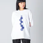 cuuyabowの麻の葉NAVY Big Long Sleeve T-Shirt