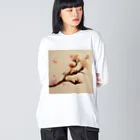 2024のAI「桜」Tシャツ（1） ビッグシルエットロングスリーブTシャツ