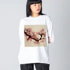 2024のAI「桜」Tシャツ（3） ビッグシルエットロングスリーブTシャツ