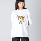 おもかわ〜おもしろい・かわいい専門店〜の立ち寝秋田犬 Big Long Sleeve T-Shirt