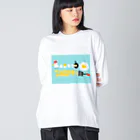 fried  egg？paints｜フライドエッグ・ペインツのFRIDAY  EGGちゃん ビッグシルエットロングスリーブTシャツ