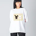 たかどのみこと🕊の白黒うさぎ Big Long Sleeve T-Shirt