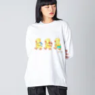 黒澤あおいのひよこの3兄弟 -おさんぽ- ビッグシルエットロングスリーブTシャツ