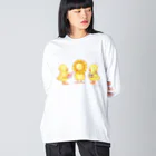 黒澤あおいのひよこの3兄弟 -ひまわり- ビッグシルエットロングスリーブTシャツ