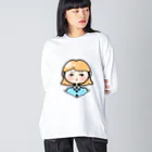 子ヤギさんの上目遣いちゃん ビッグシルエットロングスリーブTシャツ