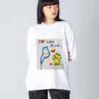 KIYOKA88WONDERLANDのアイラブ琵琶湖カッパくん ビッグシルエットロングスリーブTシャツ