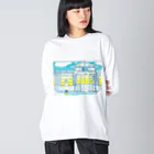 始発ちゃんの忘れ雪 ビッグシルエットロングスリーブTシャツ