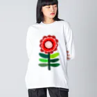 4_seasonのLITTLE FLOWER (RED2) ビッグシルエットロングスリーブTシャツ