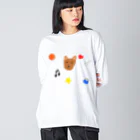 みけにゃんショップのHappy DOG LIFE♪ ビッグシルエットロングスリーブTシャツ