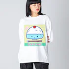 🌈キクチンのおみせやさん🌈のほかほかOKOMEくん（80年代ファンシー） ビッグシルエットロングスリーブTシャツ