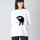 小鳥と映画館の黒猫たんのおちりが堪能出来る権利の付与 黒ロゴ Big Long Sleeve T-Shirt