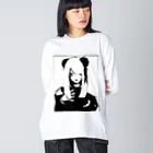 Burutasu のgoth girl white ビッグシルエットロングスリーブTシャツ