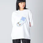 Jackalope Houseのツノアリウサギアジサイモドキウミウシ 青色ver. Big Long Sleeve T-Shirt