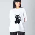 blueberryショップのめがねこ ビッグシルエットロングスリーブTシャツ