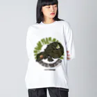 HERP MODA by ヤマモトナオキのエダハヘラオヤモリ/ダークグリーン Big Long Sleeve T-Shirt