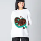 Kotetsu diary(SUZURI店)のシェルティ×チョコ(ミントカラー) Big Long Sleeve T-Shirt