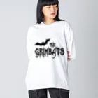 GRIMWORKSのGRIMBATS logo-1 Black ビッグシルエットロングスリーブTシャツ