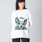 shineのI love cats ロシアンブルー ビッグシルエットロングスリーブTシャツ