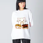 絵娯クリエイトのひのもとにゃんこ®️ 太鼓 / 雪ちゃん Big Long Sleeve T-Shirt