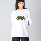 segasworksのTriceratops horridus(トリケラトプス ・ホリドゥス)着彩画 ビッグシルエットロングスリーブTシャツ