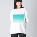 しろくろショップの海の水面 ビッグシルエットロングスリーブTシャツ