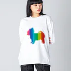 chicodeza by suzuriのカラフルチワワのシルエット Big Long Sleeve T-Shirt