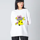 iroha-otoのネコちゃんもどき　UFO ビッグシルエットロングスリーブTシャツ