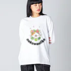 nekowanlikeのnekowanlikeさくら猫 ビッグシルエットロングスリーブTシャツ