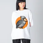 Cody the LovebirdのChubby Bird ハシビロコウ ビッグシルエットロングスリーブTシャツ