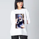 天乃鯱の青髪メイドちゃん Big Long Sleeve T-Shirt