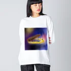 箏譜職人 織姫の箏と桜（箏譜「荒城の月」イメージ画像）正方形 Big Long Sleeve T-Shirt