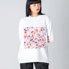 Katie（カチエ）の抽象的な手描きの花柄 Big Long Sleeve T-Shirt