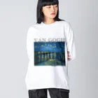 MUGEN ARTのゴッホ　ローヌ川の星月夜　Van Gogh / Starry Night Over the Rhône  ビッグシルエットロングスリーブTシャツ