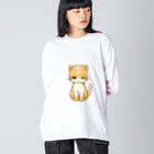 ほっけにゃんの眠たいほっけにゃん ビッグシルエットロングスリーブTシャツ