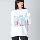 塩バターの春のクリームソーダ ビッグシルエットロングスリーブTシャツ