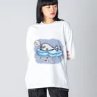 ひよこ男爵とまだむにゃんのごまふあざらにゃん Big Long Sleeve T-Shirt