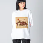 まつもトイズの貴方は何型？　カバと少女 ビッグシルエットロングスリーブTシャツ