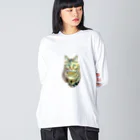 桃くるみSHOPのしっぽマフラーにゃん Big Long Sleeve T-Shirt