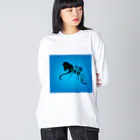 穴馬先生の競馬グッズストアの「穴馬専科！穴党必見！」 ビッグシルエットロングスリーブTシャツ