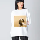 寿めでたや(ukiyoe)の日本画：班猫；竹内栖鳳 ビッグシルエットロングスリーブTシャツ