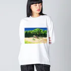 ささきあなごのぞうのおやこ ビッグシルエットロングスリーブTシャツ