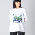 yuko maegawaのまちなか植木鉢 ビッグシルエットロングスリーブTシャツ