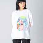 ヤバいTシャツ屋しゃんの暑い夏はアイスだ008 Big Long Sleeve T-Shirt