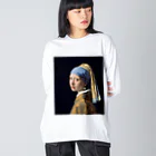 世界美術商店の真珠の耳飾りの少女 / Girl with a Pearl Earring ビッグシルエットロングスリーブTシャツ