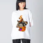 90sの火燃鬼 Big Long Sleeve T-Shirt