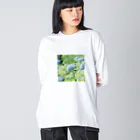 蛍石のhydrangeas ビッグシルエットロングスリーブTシャツ