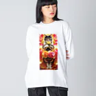 ukeroのフラワーキャット077 Big Long Sleeve T-Shirt