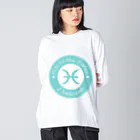 Yuko’ｓ Galleryの12星座キーフレーズ&パワーカラー～うお座～ / 12 zodiac key phrase & power colour - Pisces - ビッグシルエットロングスリーブTシャツ